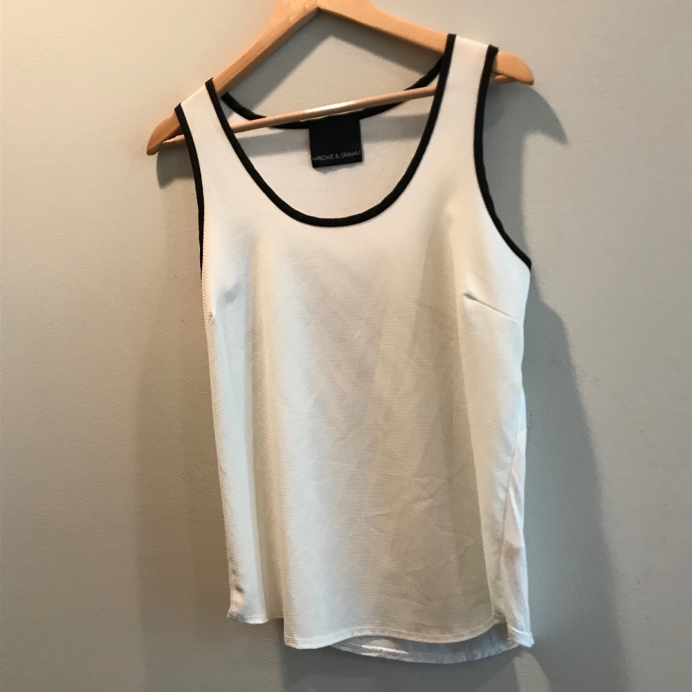 NWOT Harlowe & Graham White Textured Tank Top